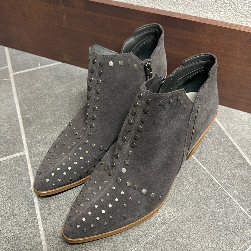 Grey Studded Booties